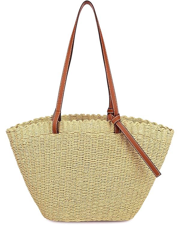 Handwoven Rattan vintage purse Bag Hollow Out Straw Beach Bag Handbag Beach Sea tote Basket Straw... | Amazon (US)