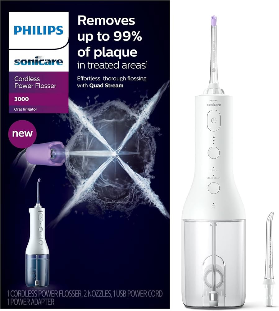 Philips Sonicare Power Flosser 3000 Cordless, White, HX3806/21 | Amazon (US)