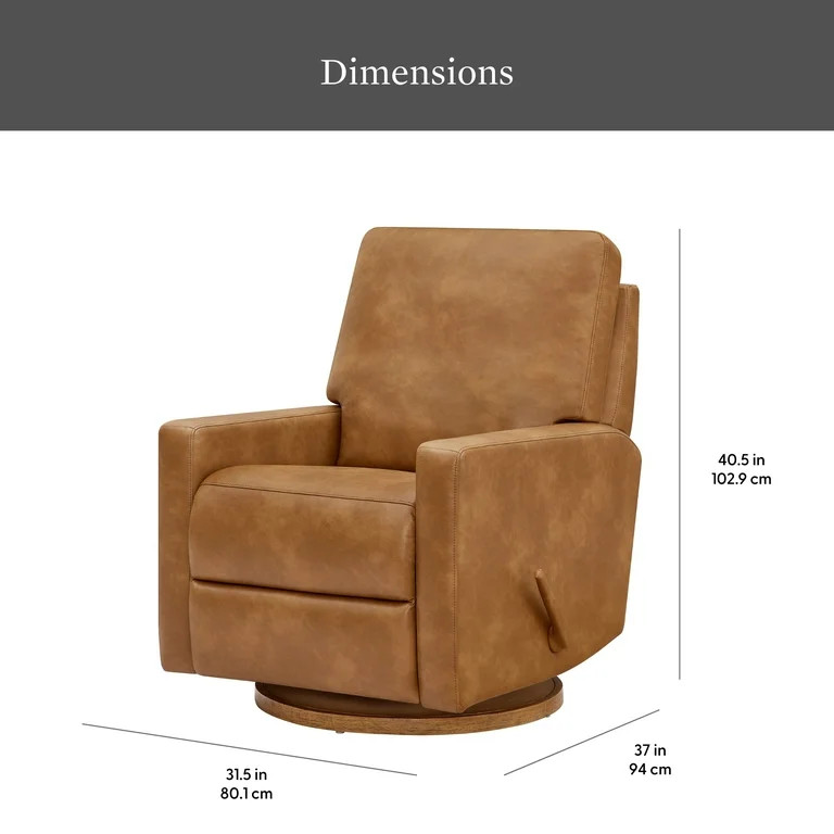 Better Homes & Gardens Modern Farmhouse Swivel Glider Recliner, Camel Faux Leather | Walmart (US)