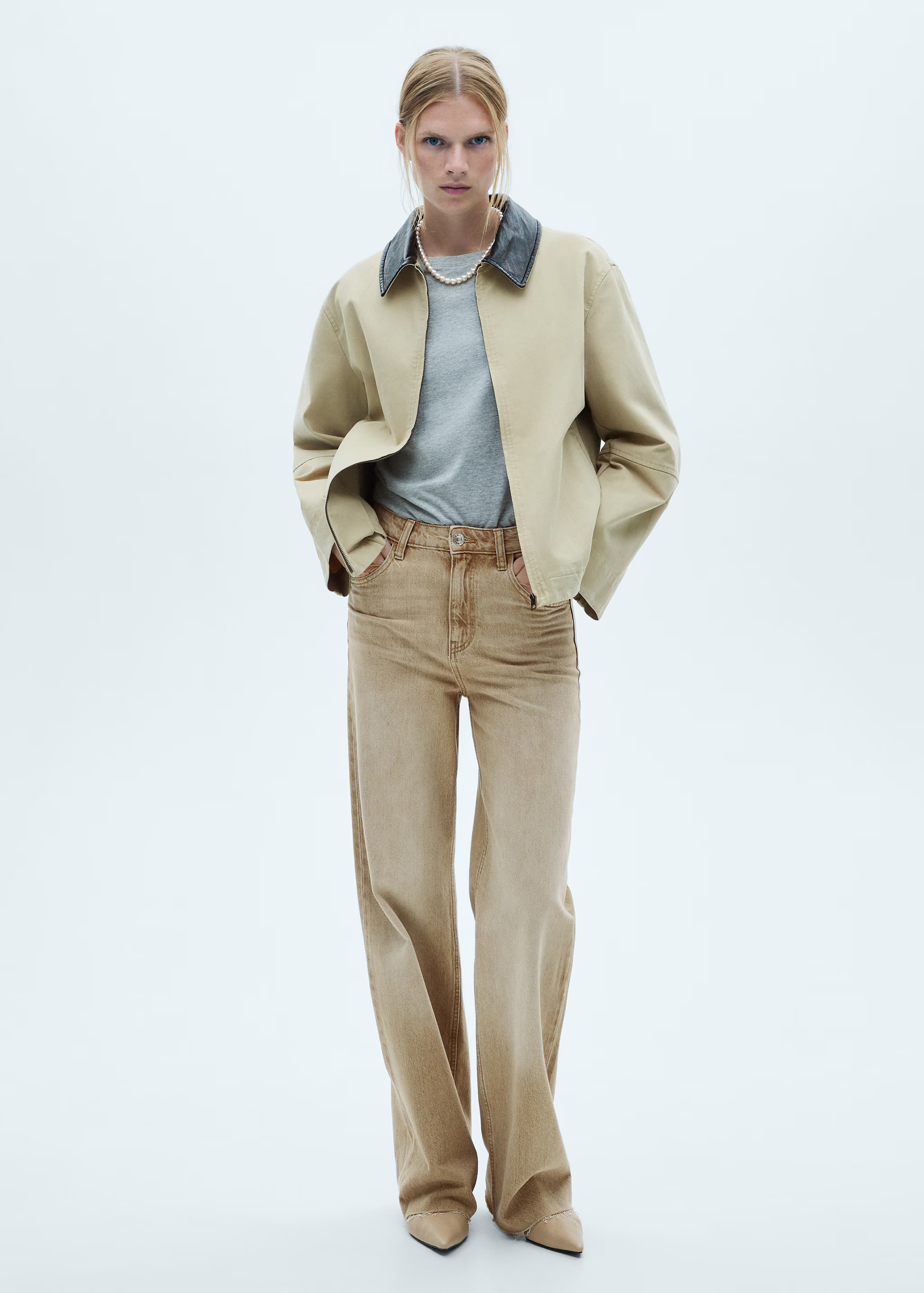 Danila medium-rise wideleg jeans  - Woman | MANGO USA | MANGO (US)