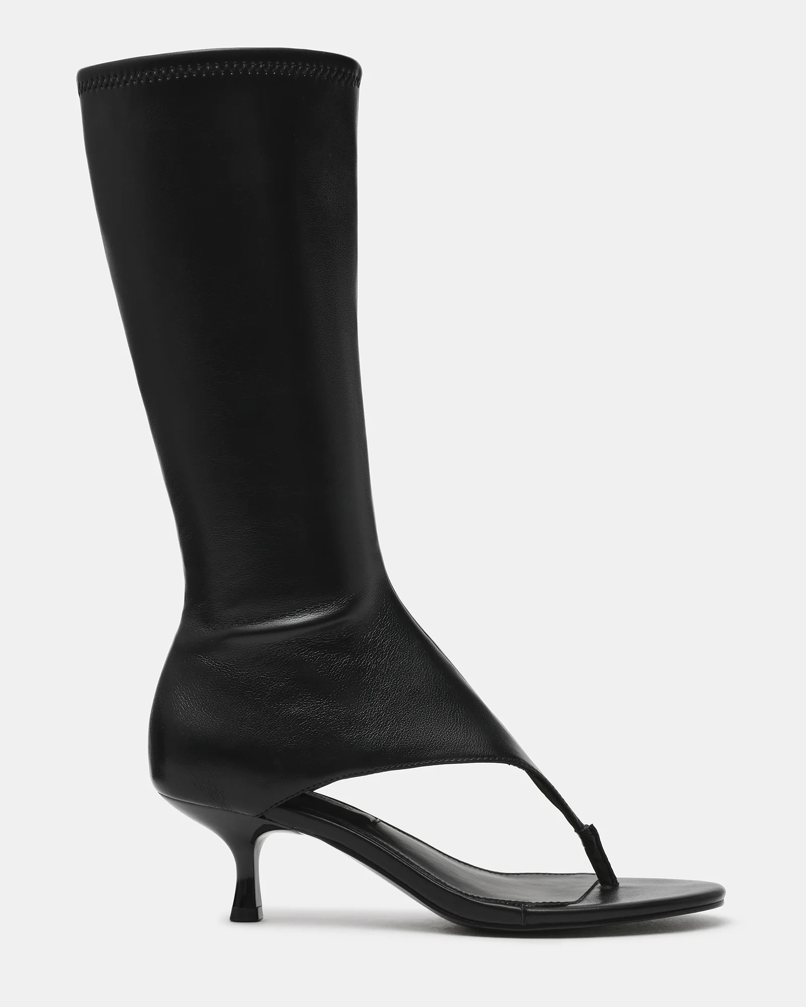 RELENTLESS Black Thong Open-Toe Boot Shaft Women's Heel | Steve Madden (US)