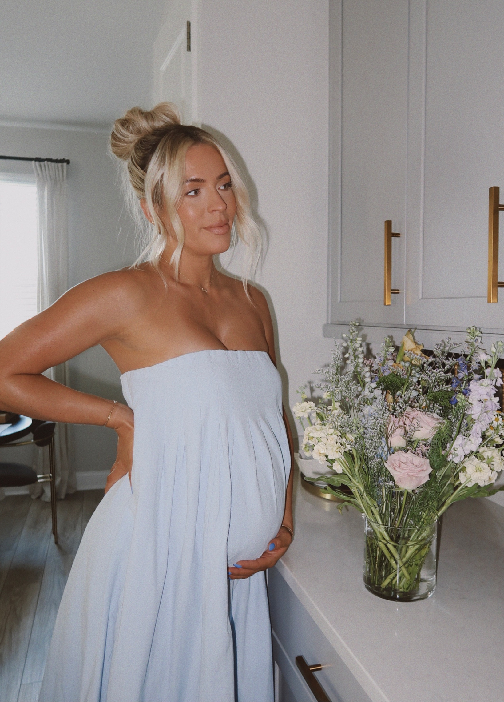 Happy spring! 💐 wearing a small in the dress (has removable straps) Easter dress, spring dress, pastel dress maternity dress, 

#LTKbump #LTKSeasonal #LTKstyletip