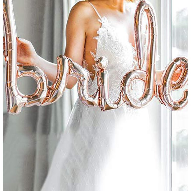 Bride Metallic Rose Gold Mylar Balloon - Bridal Shower Decorations, Bachelorette Party Supplies, ... | Walmart (US)