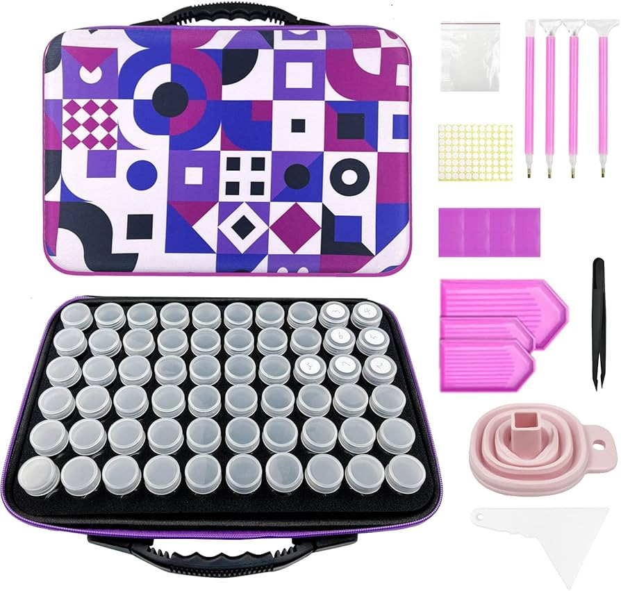 Diamond Painting Storage Containers, HengLiSam 60 Slots Diamond Painting Accessories, Shockproof Jar | Amazon (US)