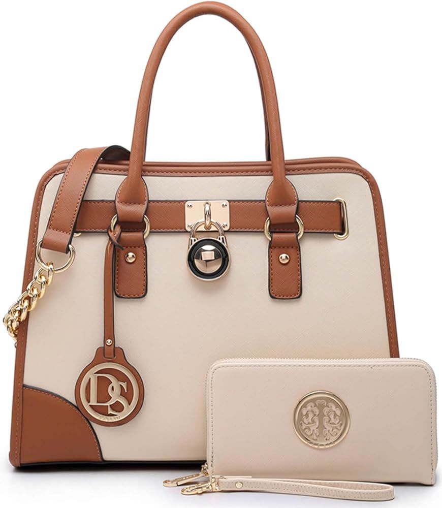 Women Handbags Top Handle Satchel Purse Shoulder Bag Hobo Bag Work Bag Set 2pcs | Amazon (US)
