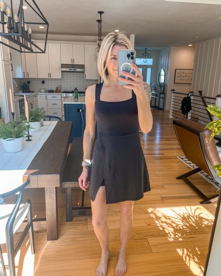 The cutest little black athleisure dress! Wearing small. This has built in shorts with pockets and the sweetest neckline!

#LTKsalealert #LTKfindsunder50 #LTKover40