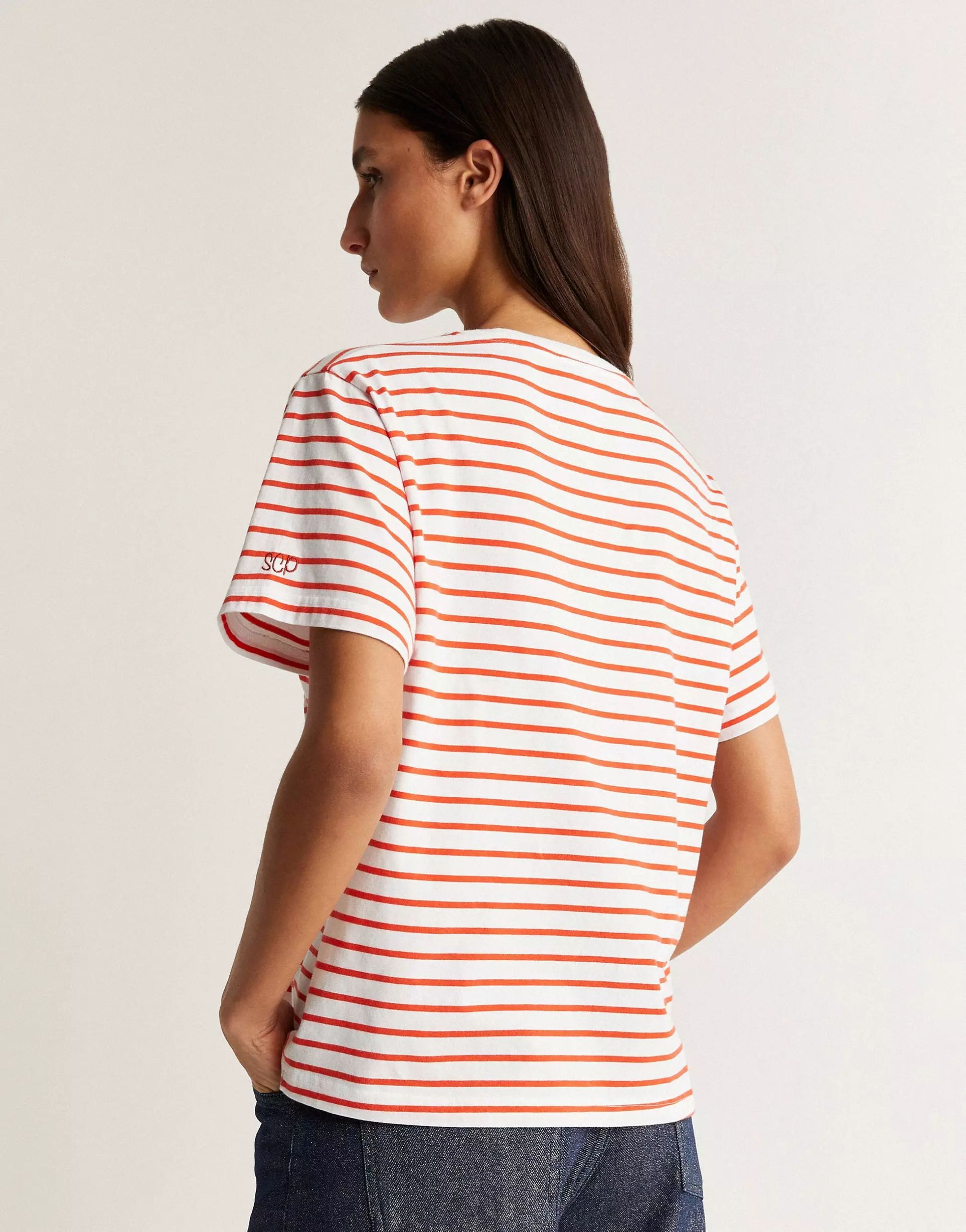 Scalpers pleat stripes t-shirt in orange | ASOS (Global)