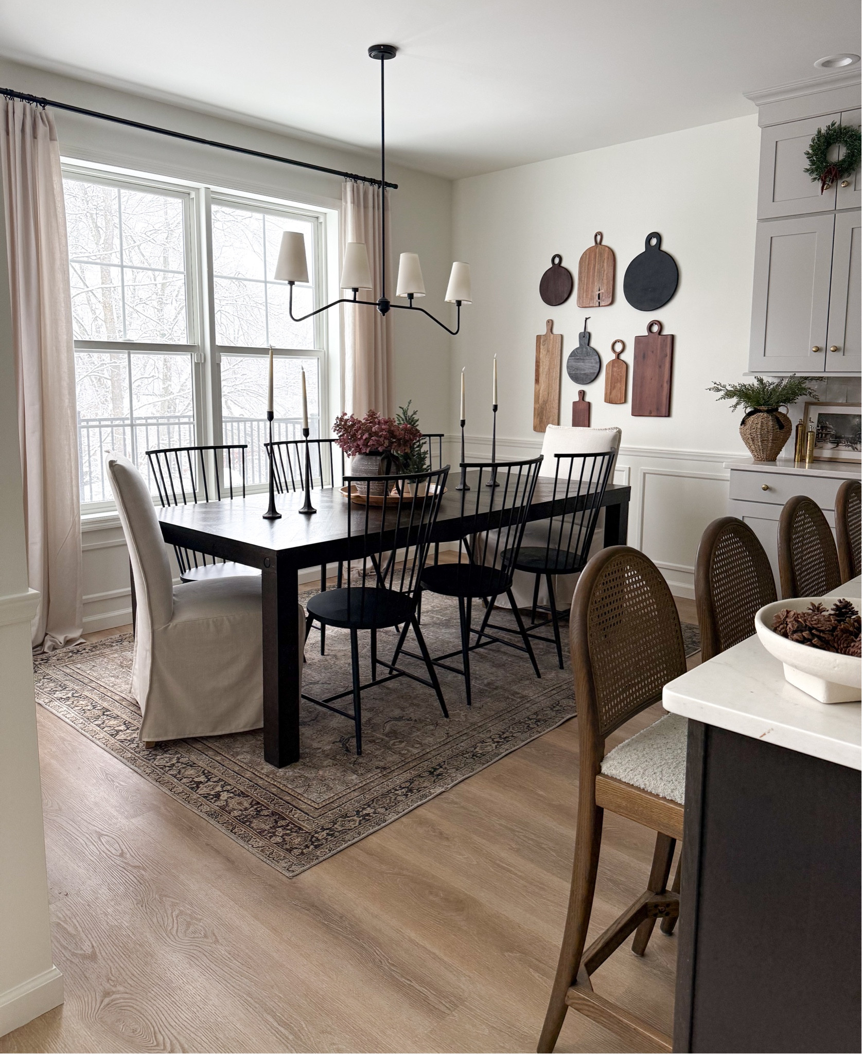 Winter dining room 🤎

Cozy dining, tablescape, winter decor, holiday table, winter home, dining table, dining chairs, bar stool, fabric chair, dining lighting, wall feature 

#LTKHome #LTKSeasonal