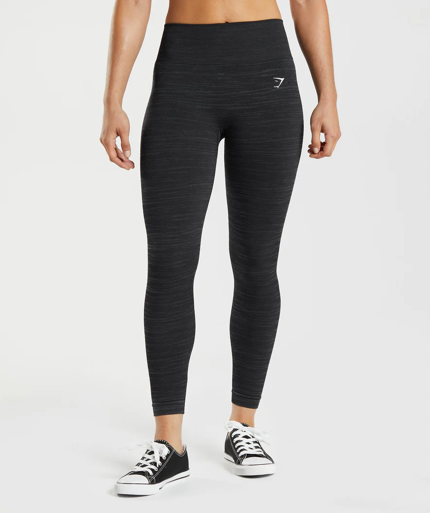 Gymshark Adapt Marl Seamless Leggings - VLT | Black/Smokey Grey | Gymshark (Global)