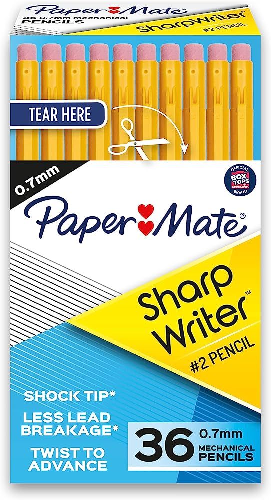 Paper Mate Mechanical Pencils, SharpWriter Pencils, 0.7mm, HB #2, Yellow, 36 Count | Amazon (US)