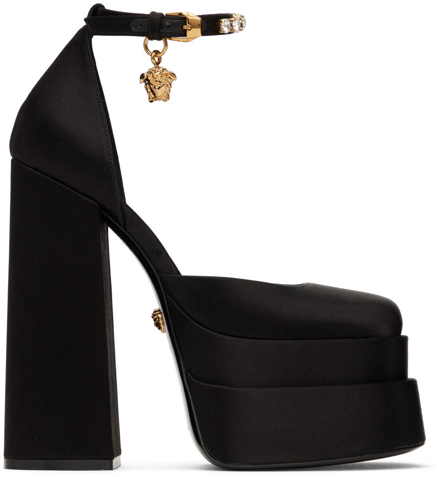 Versace Black Aevitas Platform Heels | SSENSE