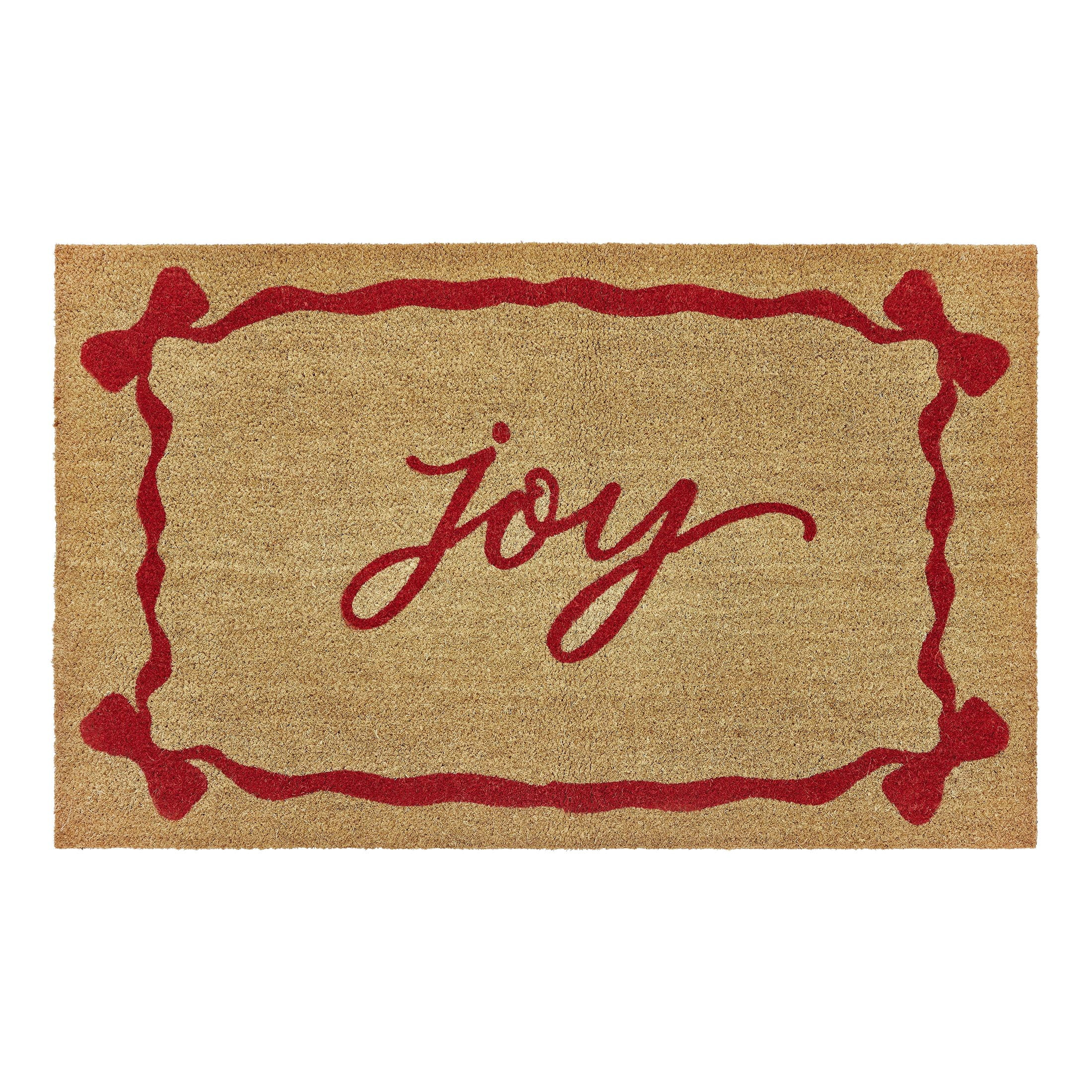 My Texas House Natural/Red Joy Bows Outdoor Coir Doormat, 30" x 48" - Walmart.com | Walmart (US)