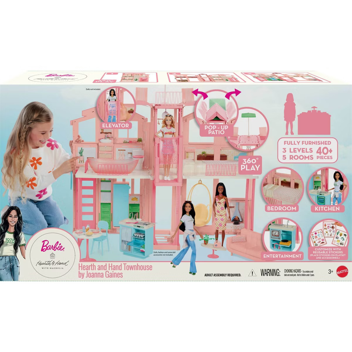 Barbie Hearth & Hand Townhouse Playset with 3 Levels & 40+ Pieces Including Furniture & Accessori... | Target