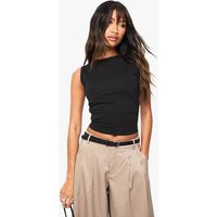 Womens Open Back Sleeveless Top - Black - 12 | boohoo (US & Canada)