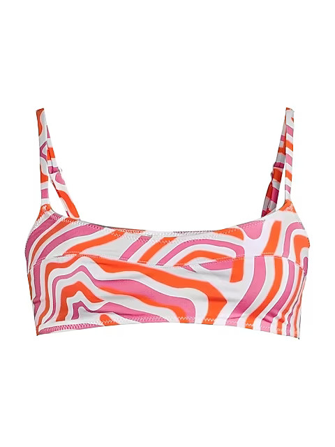The Elsa Abstract Zebra Print Bikini Top | Saks Fifth Avenue