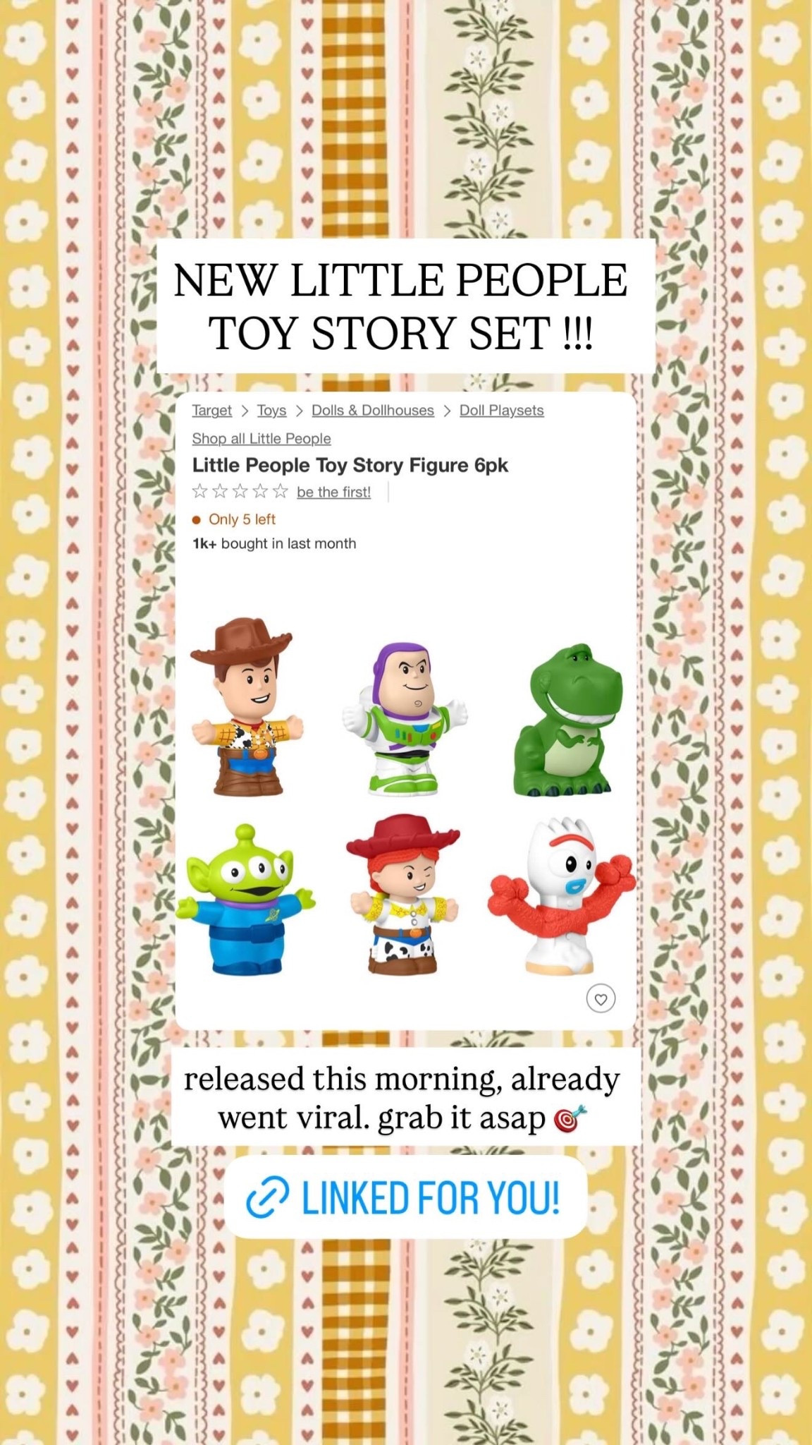 JUST RELEASED LITTLE PEOPLE TOY STORY SET ✨ almost sold out, grab it quick! 



#LTKKids #LTKFindsUnder50 #LTKmomlife