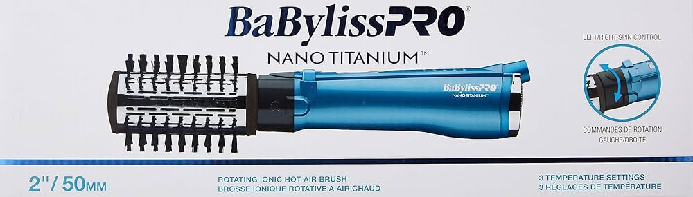 BaBylissPRO Nano Titanium 2 inch Ionic Rotating Hot Air Styler, Blue, 1 Count | Amazon (CA)