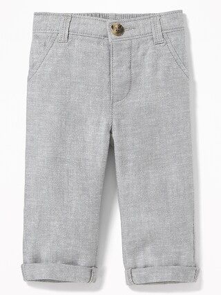 Old Navy Baby Linen-Blend Dress Pants For Baby Chrome Gray Size 0-3 M | Old Navy US