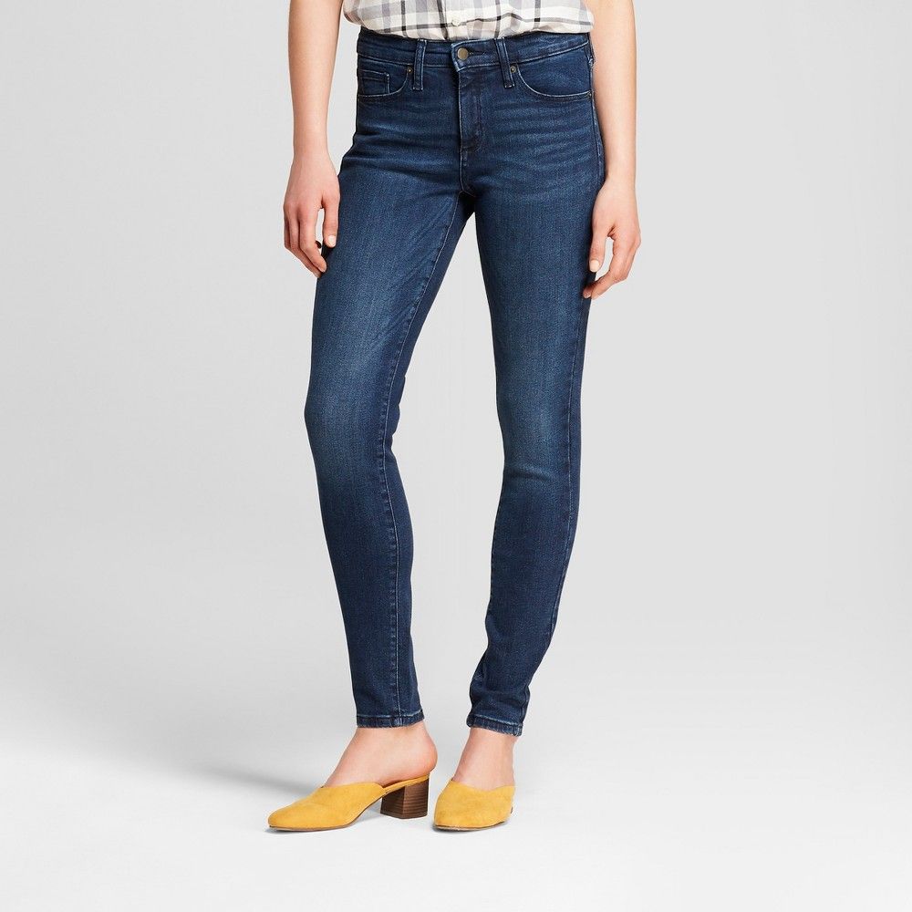 Women's High-Rise Skinny Jeans - Universal Thread Dark Wash 00 Long, Dark Blue | Target
