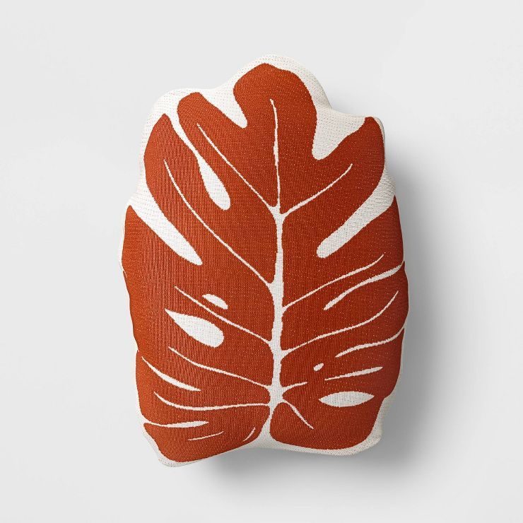 Leaf Shape Outdoor Throw Pillow Copper - Threshold™ | Target