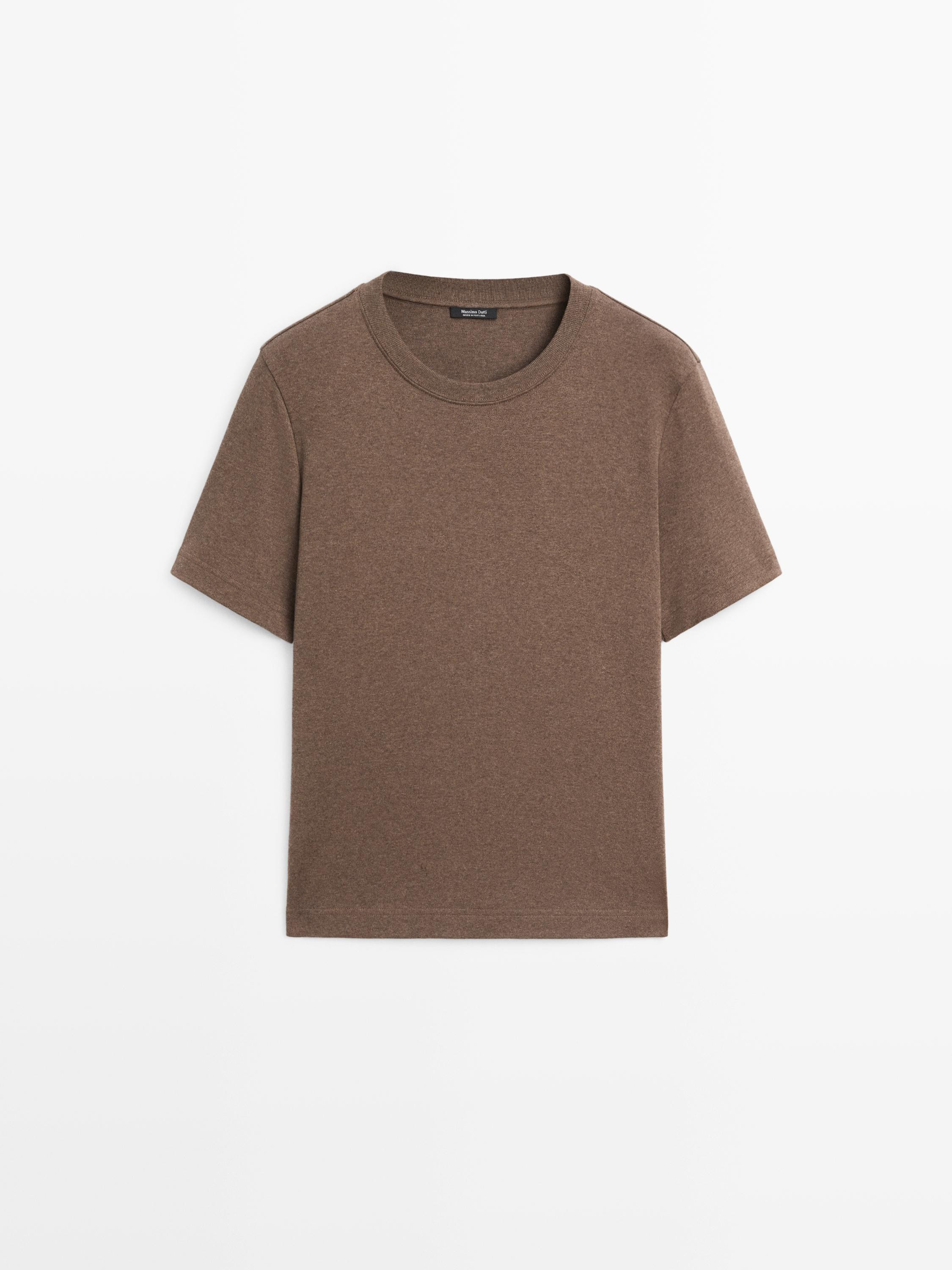 100% cotton interlock crew neck T-shirt | Massimo Dutti UK