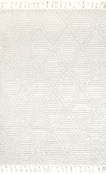 Ivory Balboa Textured Tile 4' x 6' Area Rug | Rugs USA