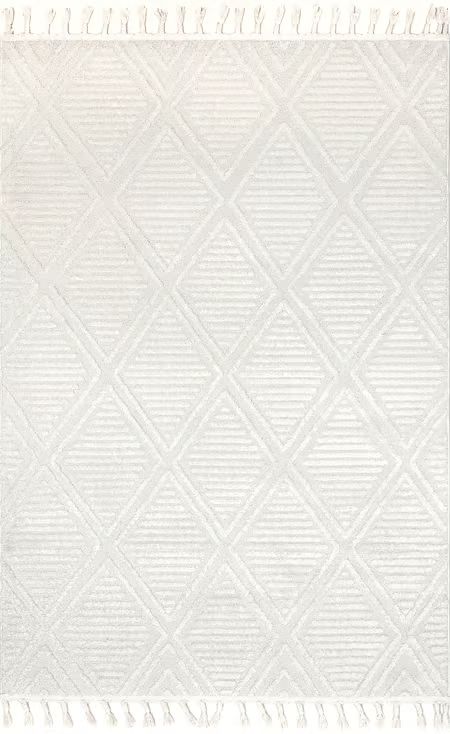 Ivory Balboa Textured Tile 4' x 6' Area Rug | Rugs USA