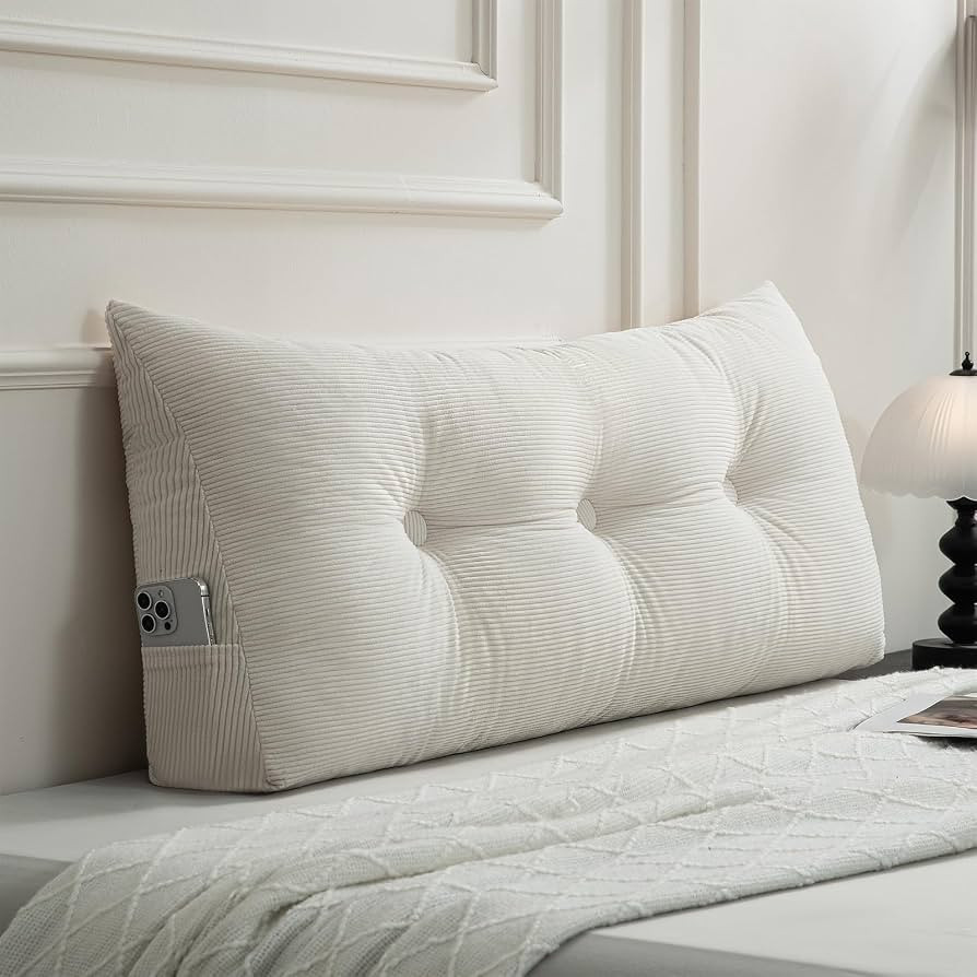 Gnostik Headboard Pillow Twin/Twin XL, Beige Triangle Wedge Pillow Headboard for Dorm, Daybed Bac... | Amazon (US)