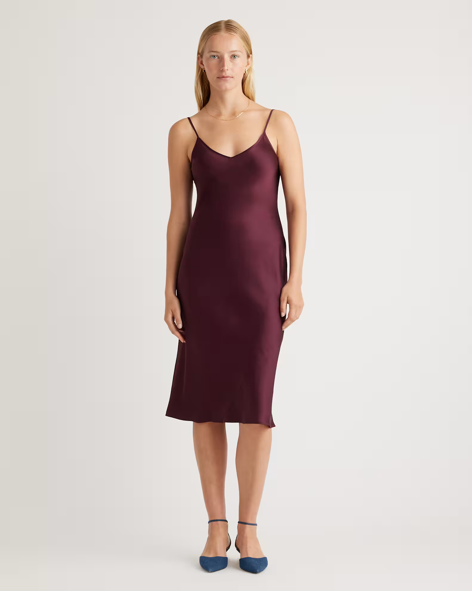100% Washable Silk Slip Dress in Wine Tasting Red | Quince