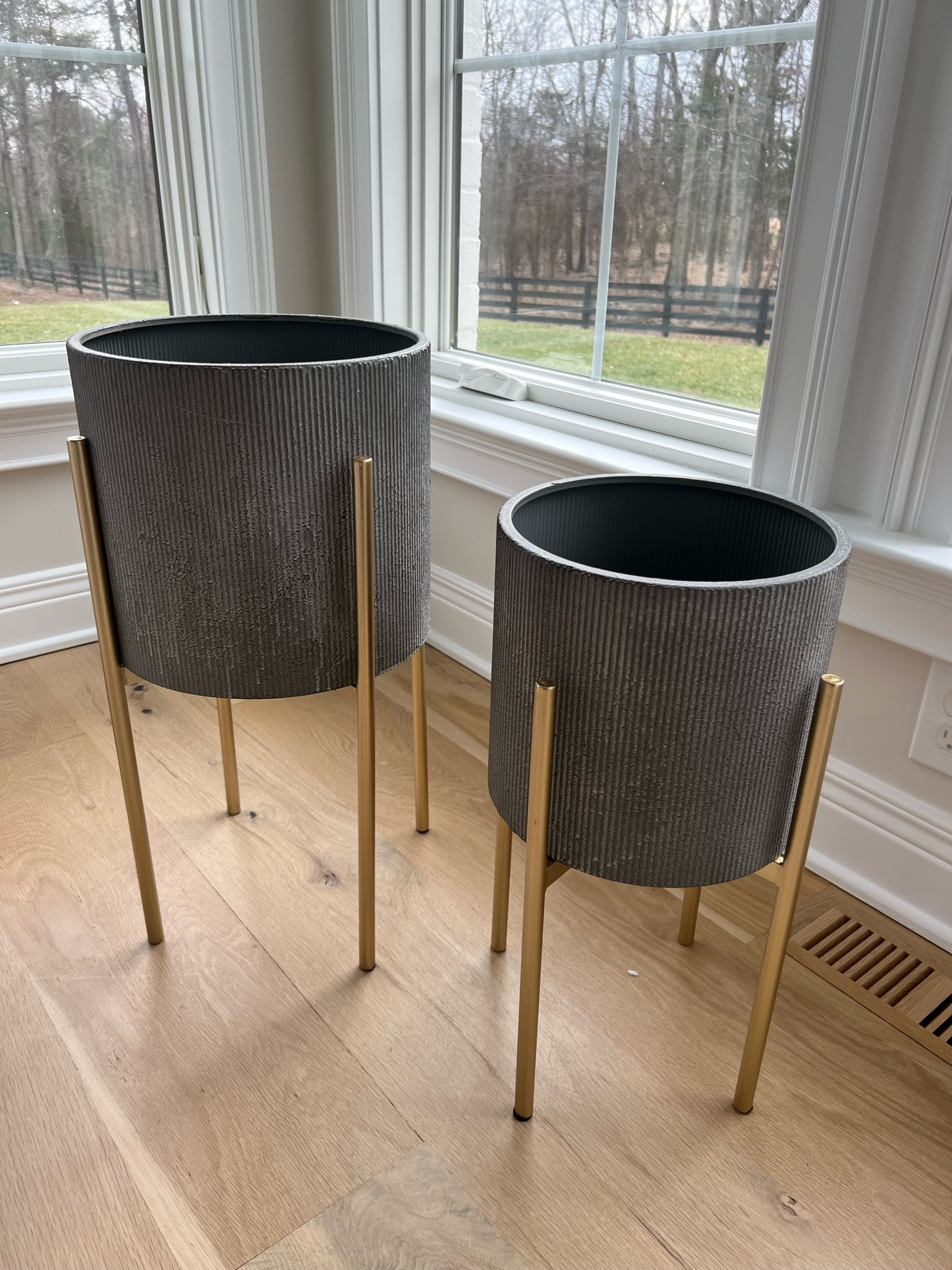 Indoor planters, Amazon finds, metal concrete looking planter with gold stand base, snake plants

#LTKunder100 #LTKFind #LTKhome