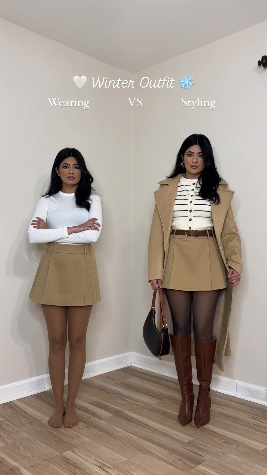 Winter outfits, winter fashion, winter style, chic winter outfit, styling winter outfits, mini skirt outfits, neutral outfit, wool blend trench coat, how to style winter outfits, how to style mini skirts in winter, fleece lined tight, brown tights , what to wear


#LTKSaleAlert #LTKShoeCrush #LTKStyleTip