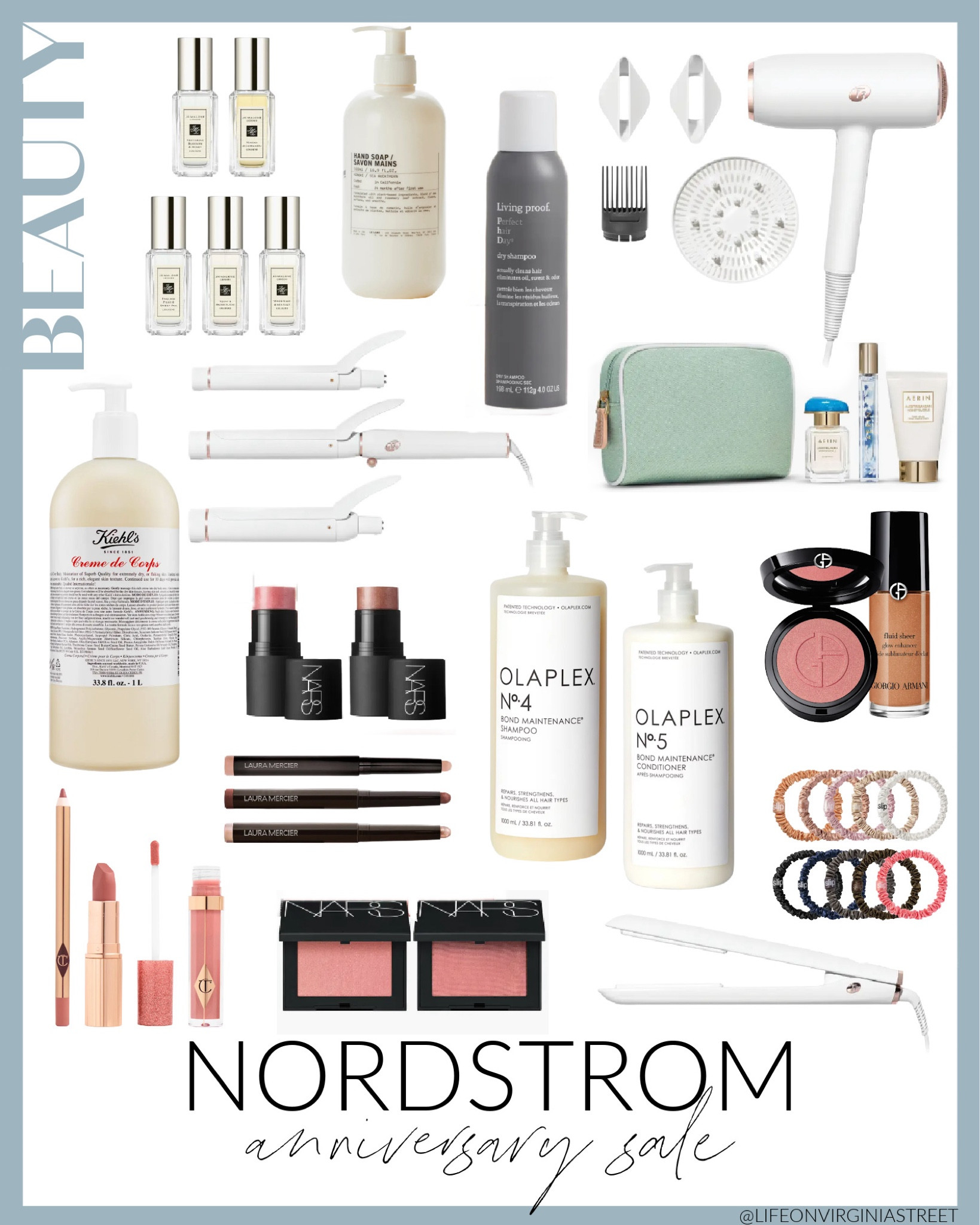 Some of my favorite beauty picks from the 2024 Nordstrom Anniversary Sale! Includes JonMalone cologne, my favorite body lotion, T3 hair tools included dryer and flat iron, silk scrunchies, my favorite lip liner, dry shampoo, hand soap and more! See even more of my top picks here: https://lifeonvirginiastreet.com/2024-nordstrom-anniversary-sale-picks/.
.
#ltkbeauty #ltkxnsale #ltksummersales #ltksalealert #ltkfindsunder50 #ltkfindsunder100 #ltkstyletip #ltkover40

#LTKxNSale #LTKSaleAlert #LTKBeauty
