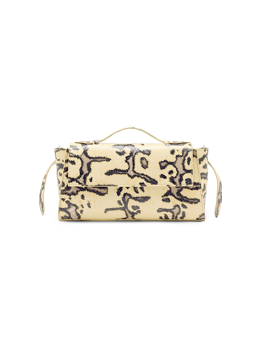 Women's Tate Snake-Embossed Leather Clutch - Resin Multi | Saks Fifth Avenue