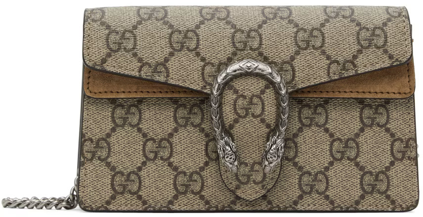 Beige Super Mini GG Supreme Dionysus Bag | SSENSE