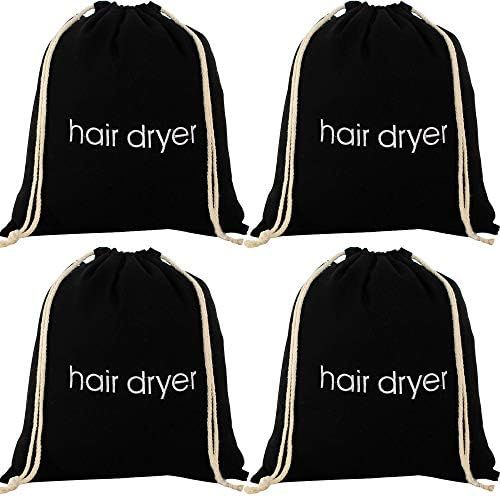 Rcanedny 4 Pack Hair Dryer Bags Drawstring Storage Organizer Travel Bag Container Hairdryer Bag (Col | Amazon (US)
