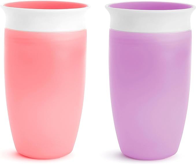 Munchkin® Miracle® 360 Toddler Sippy Cup, Spill Proof, 10 Ounce, 2 Pack, Pink/Purple | Amazon (US)