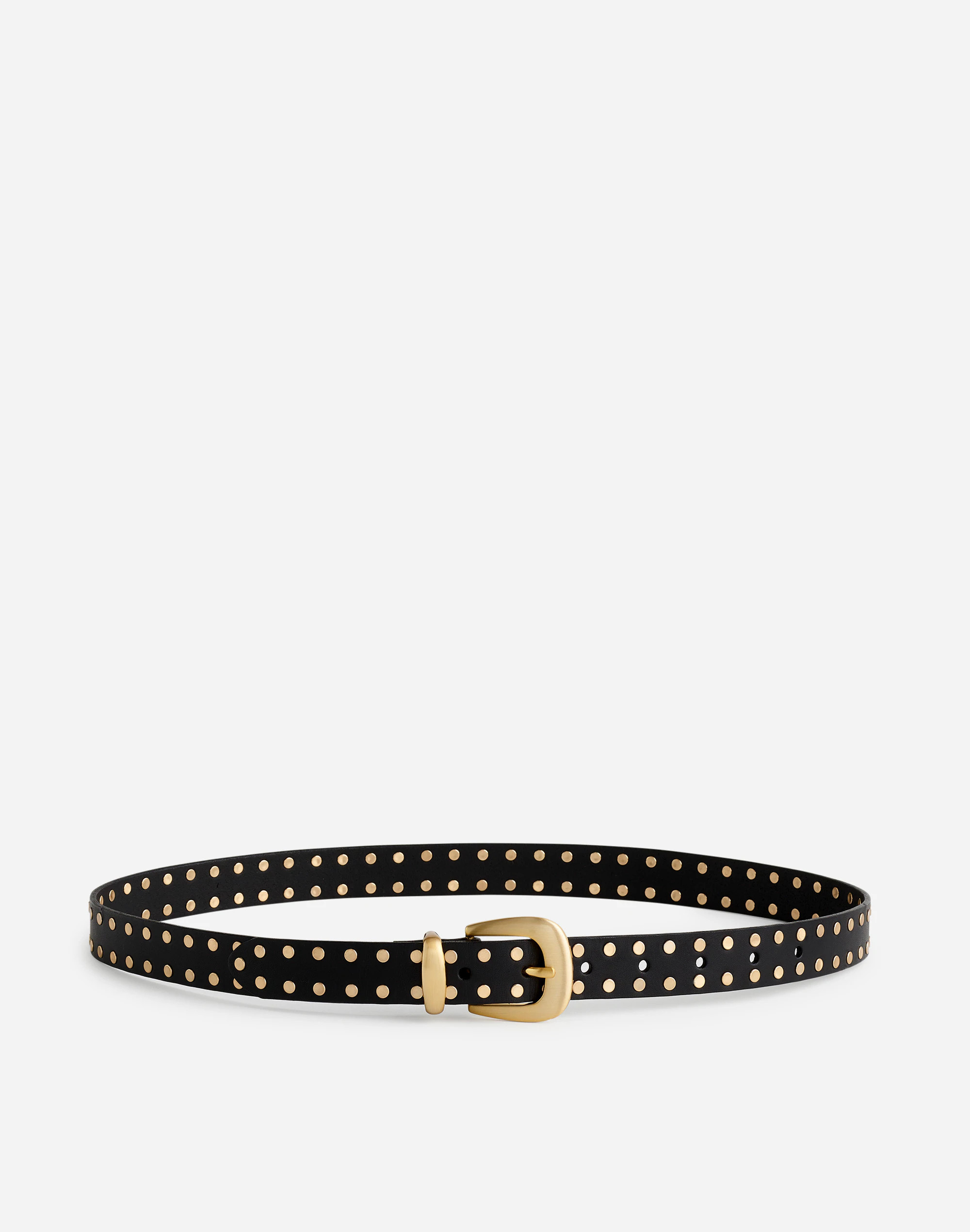 Flat Studded Western Leather Belt | Madewell