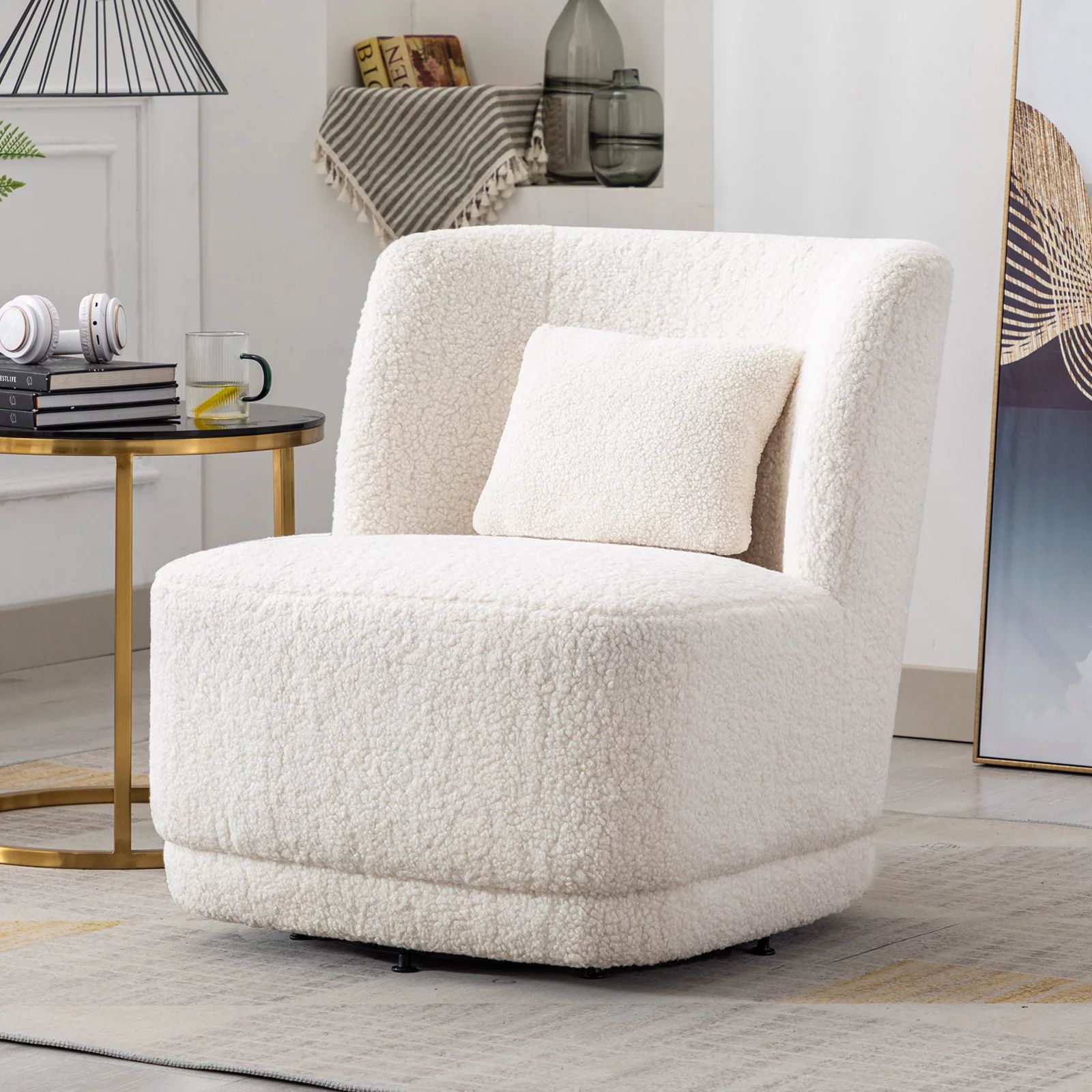 Comfy Round Swivel Barrel Chair & Accent Chair for Living Room Or bedroom - Walmart.com | Walmart (US)