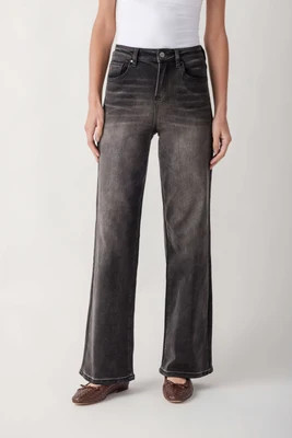 Risen Julie High Rise Slim Palazzo Jeans | Social Threads