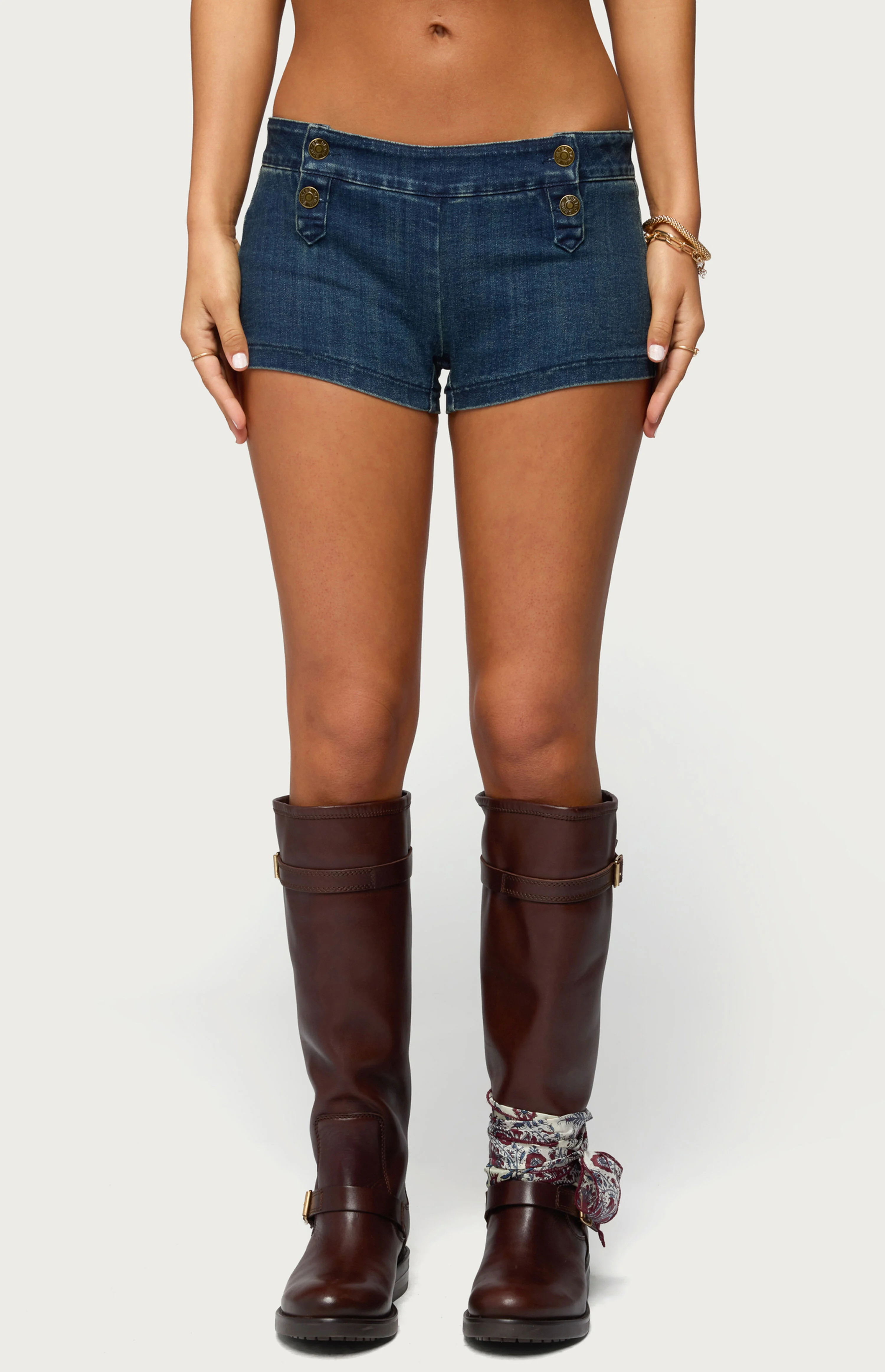 Edikted Sashe Stretchy Denim Shorts | PacSun