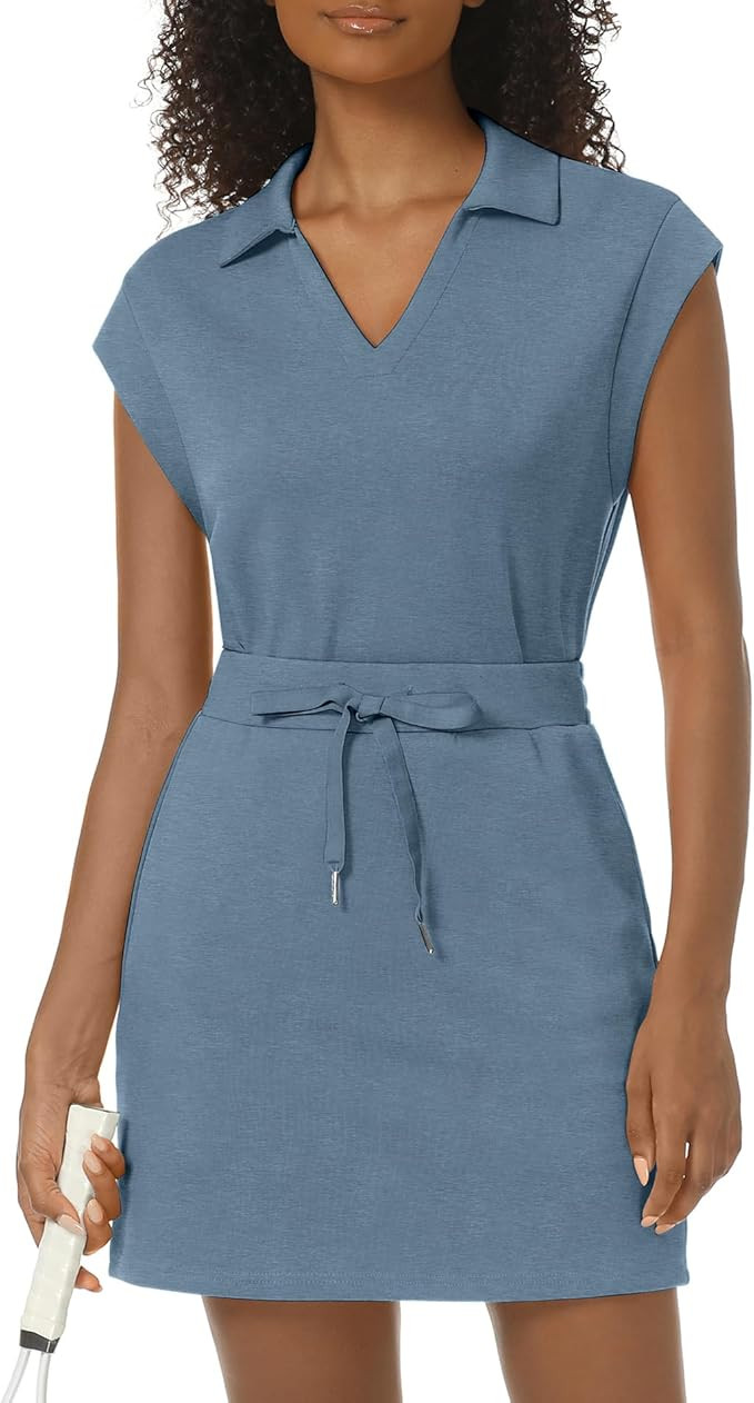 Casly Lamiit Womens Two Piece Skirt Sets Tennis Outfits Casual Cap Sleeve Lapel Shirt Summer Athl... | Amazon (US)