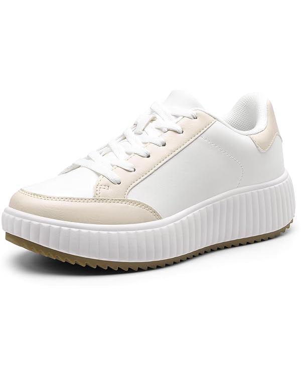 DREAM PAIRS Women Platform Chunky Lightweight Comfortable Casual Faux Leather Lace-Up Dee Walking... | Amazon (US)