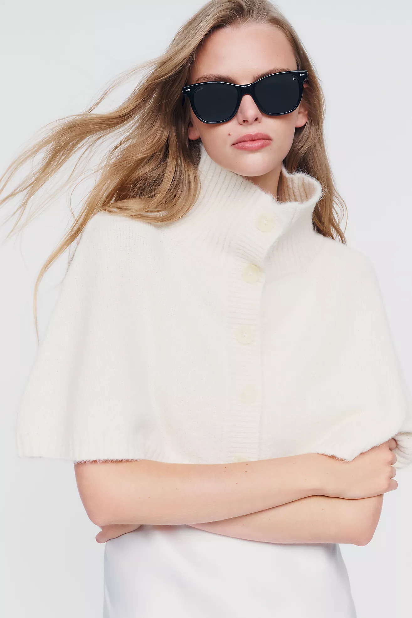 By Anthropologie Cropped Funnel Neck Poncho | Anthropologie (US)