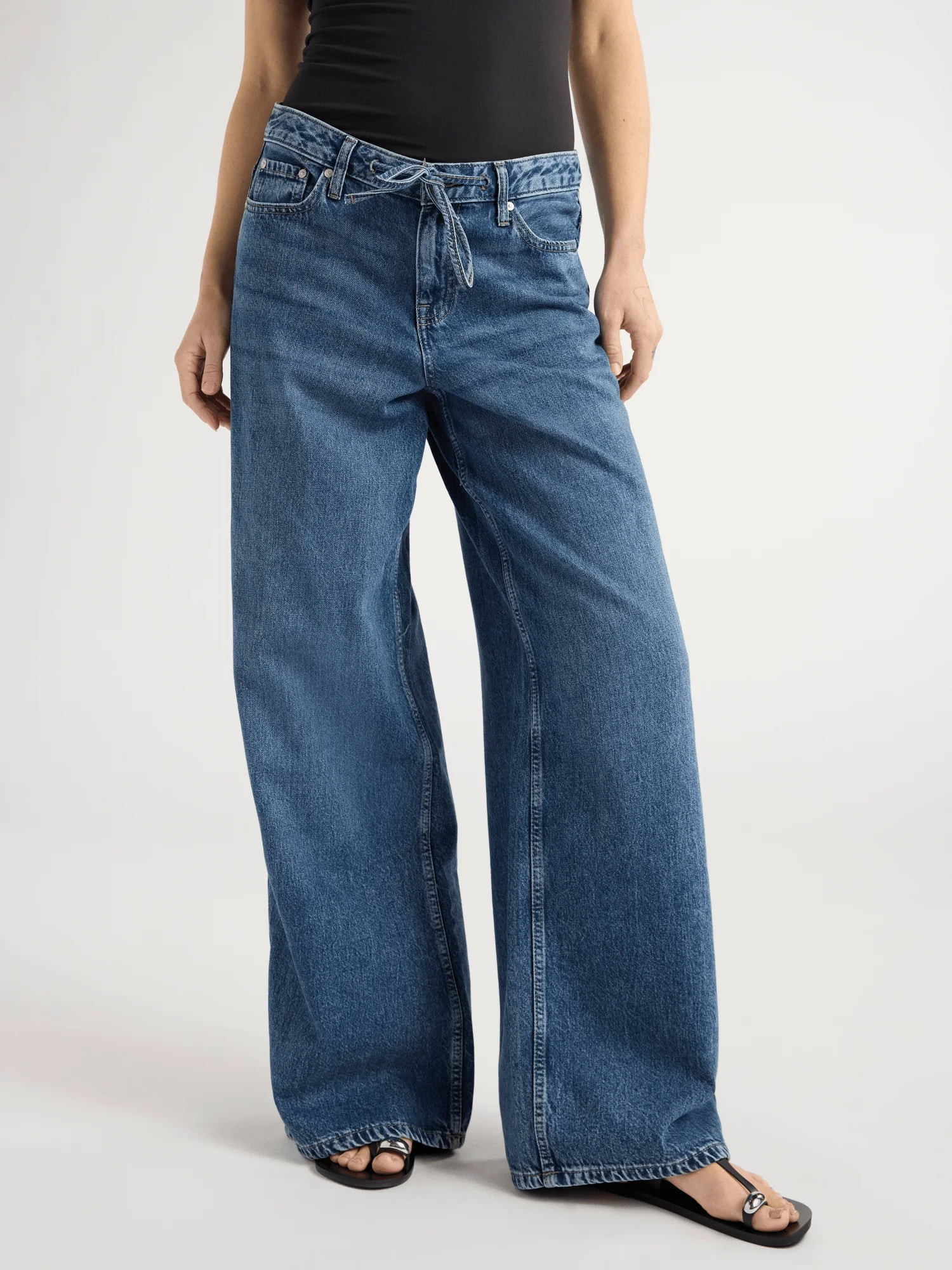 Scoop Women’s and Women's Plus Relaxed Low Slung Jeans, Sizes 0-28 Plus | Walmart (US)