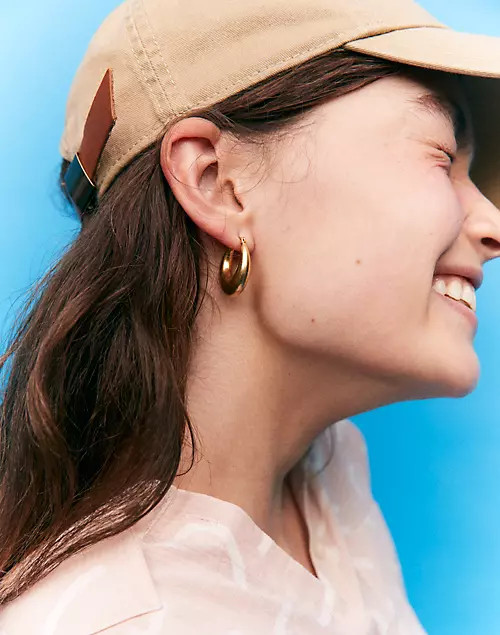 Crescent Medium Hoop Earrings | Madewell