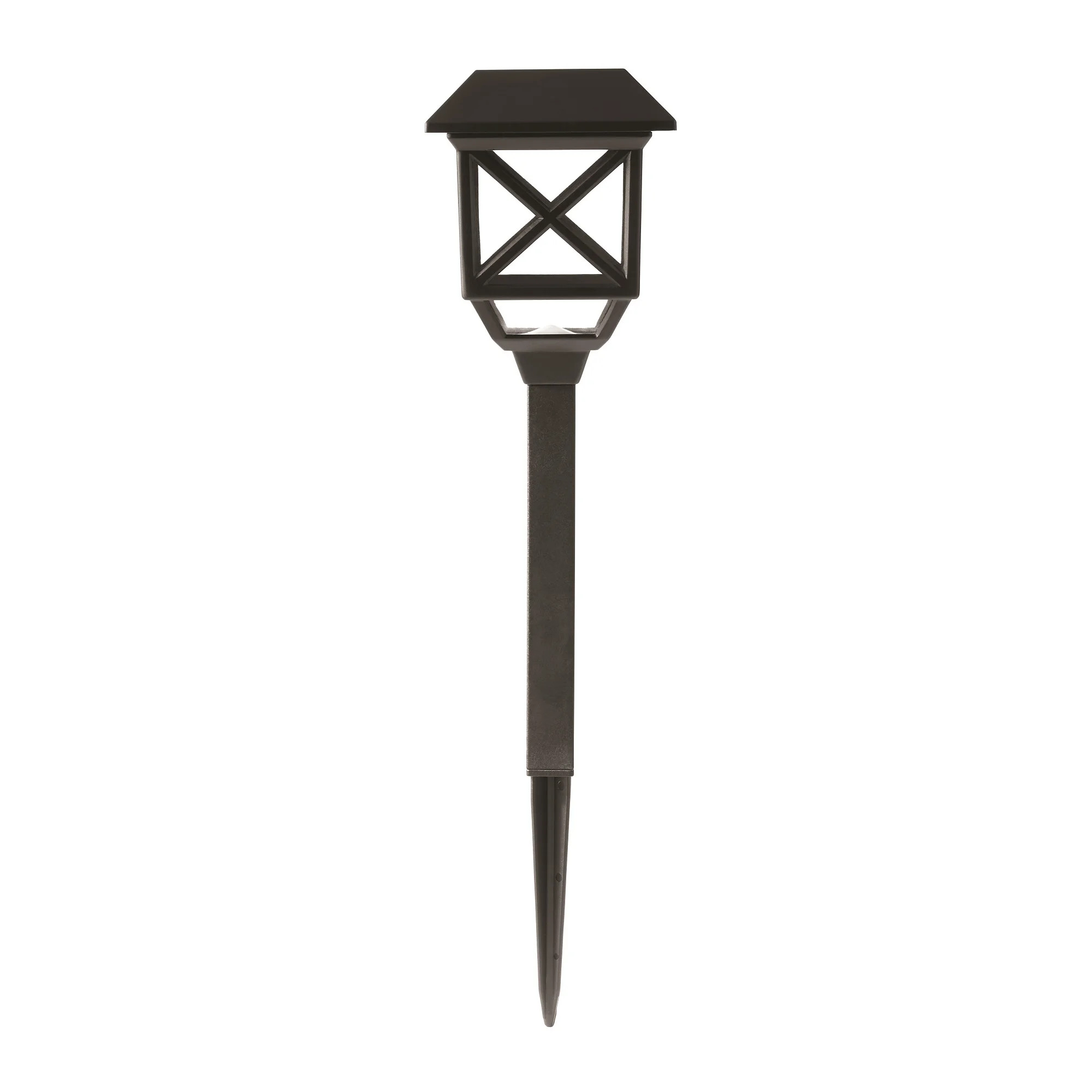 Mainstays Solar Black Square 8 Lumens LED Landscape Pathway Light with Plastic Lens (6 Count) | Walmart (US)