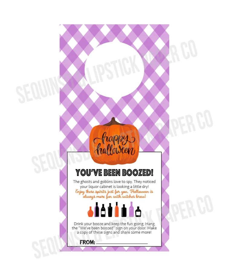You've been Boozed, Boozed instant download, Boozed print at home, Halloween boo-zed, Halloween g... | Etsy (US)