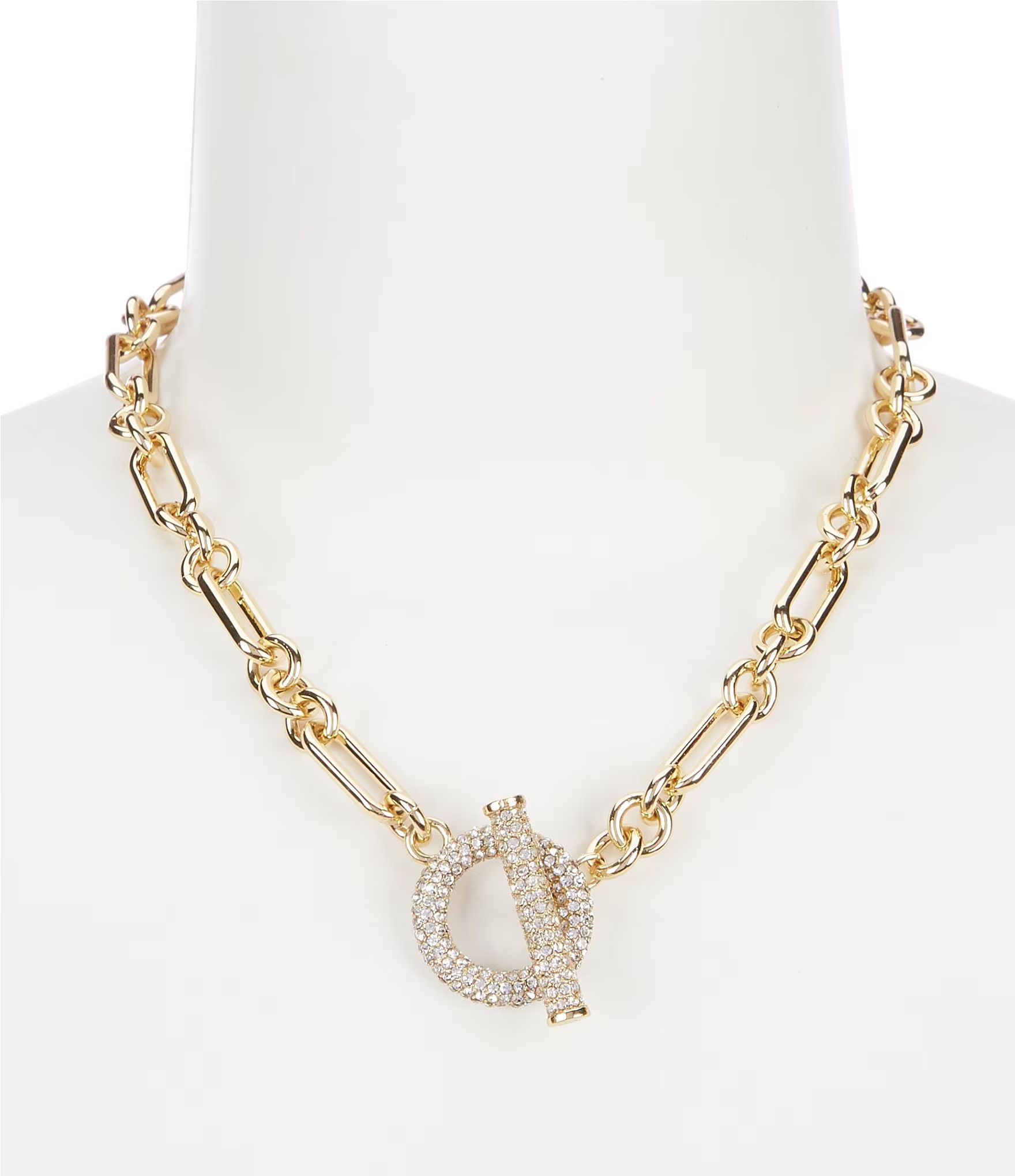 Gold Pave Toggle Collar Necklace | Dillard's