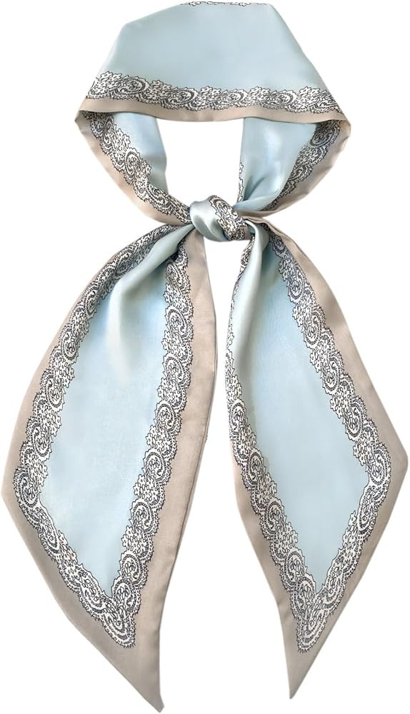 kcctoo 59” Long Silk Like Head Scarf Women's Fashion Square Neck Satin Scarfs for Bag Hair Scar... | Amazon (US)