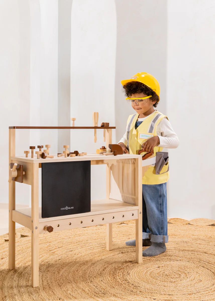 Mini Wooden Workbench Playset | Coco Village